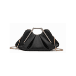 JW PEI "Lila" Geometric Metal Handle Ruched Cloud Clutch Bag - Image 5