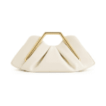 JW PEI "Lila" Geometric Metal Handle Ruched Cloud Clutch Bag - Image 3