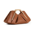 JW PEI "Lila" Geometric Metal Handle Ruched Cloud Clutch Bag - Image 2