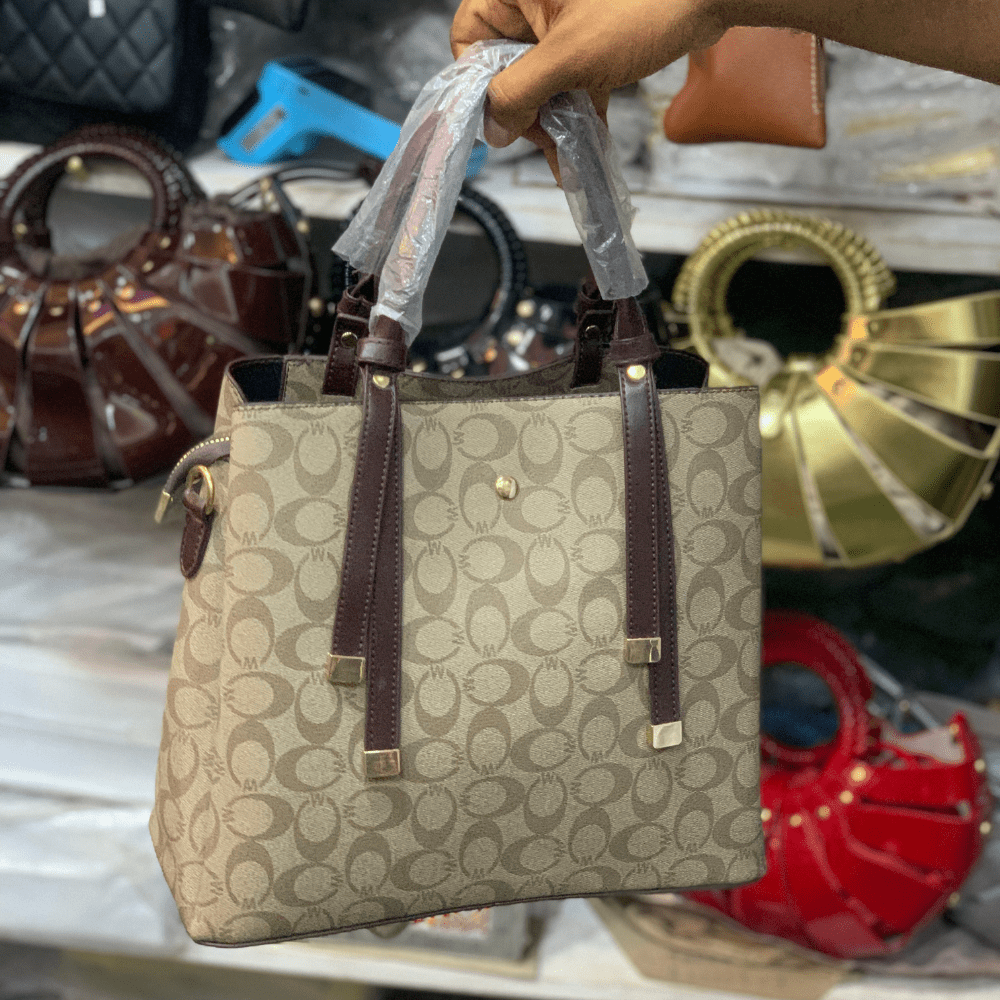 Bags 43 Beige C-Logo Pattern Satchel - Image 1