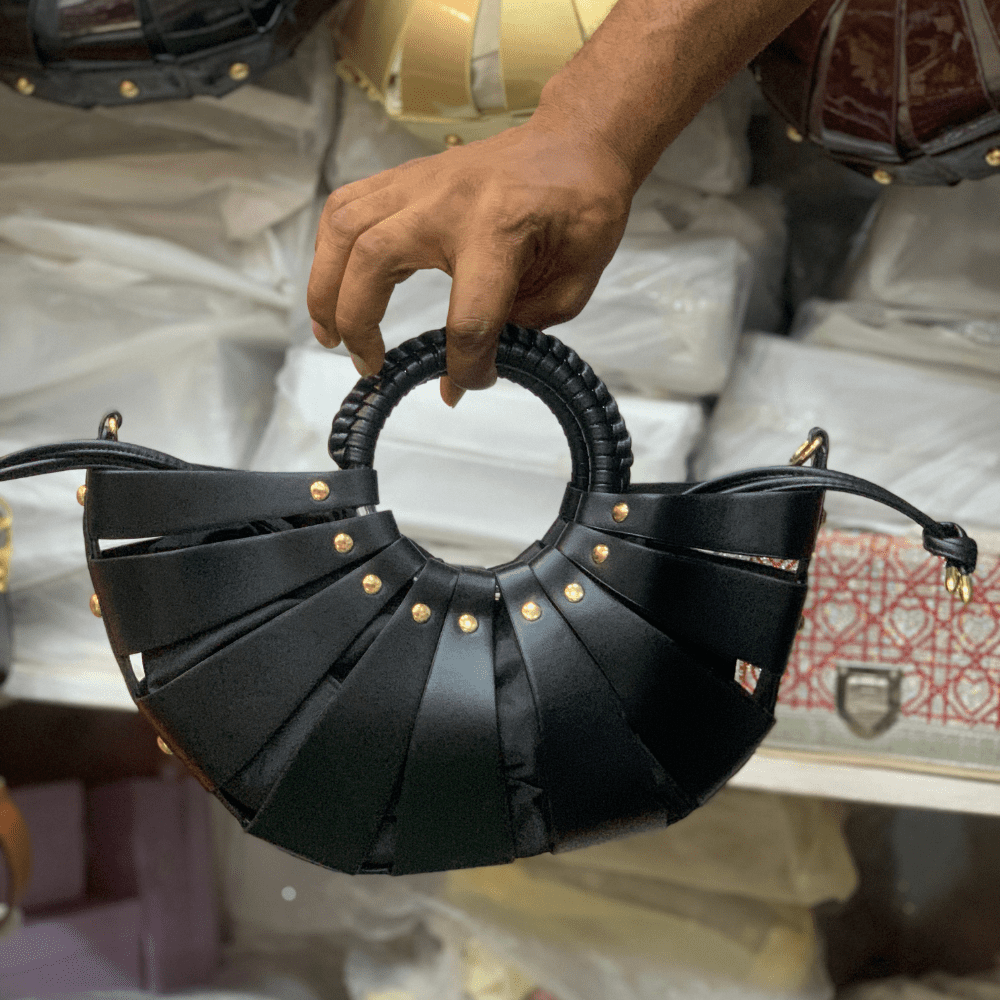 Bags 59 Matte Black Lattice Cage Sphere Bag - Image 1