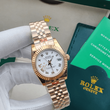 Luxury Female Rolex - Rose Gold/Steel / White Dial