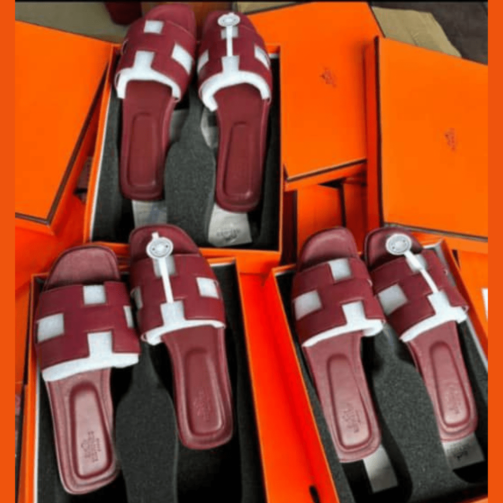 Shoes 11 Hermes Oran Sandals - Burgundy - Image 1