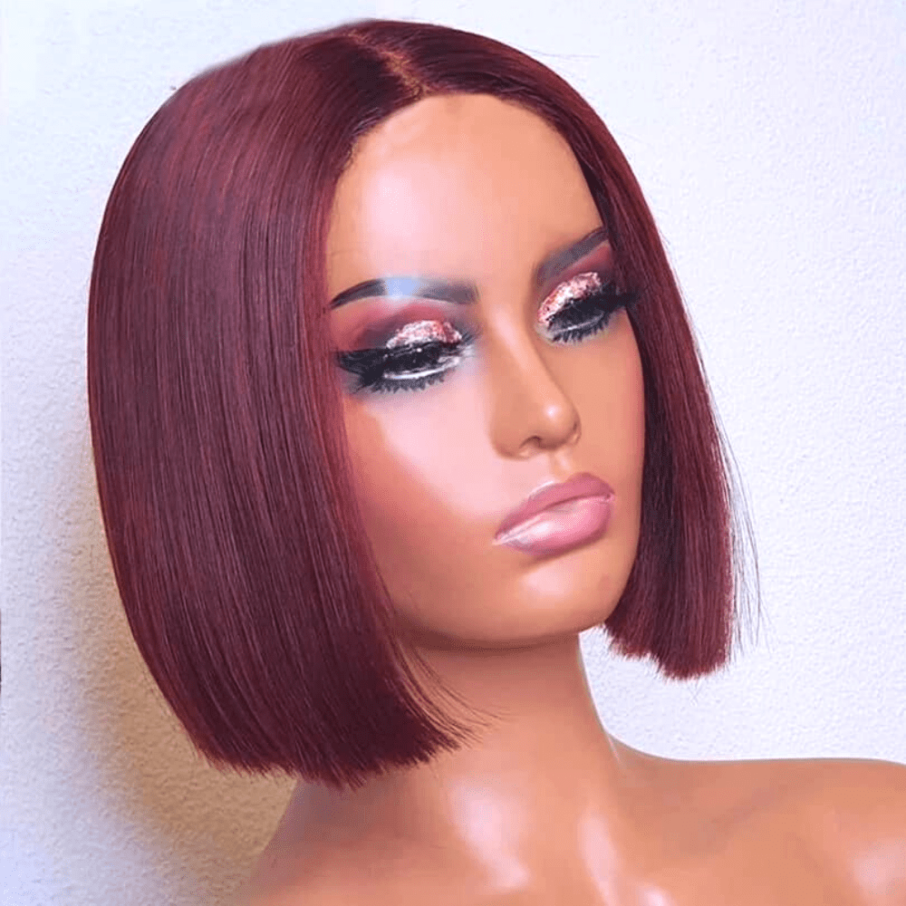 A-47.png 10" Burgundy Blunt Cut Wig - Image 1