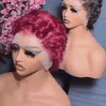 Burgundy Rolled Tiwa Wig