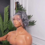 Grey Color Styled Tiwa Wig with Full Frontal | 100% Human Hair