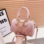 Lucky Clover Embossed Barrel Bag | Mini Crossbody with Heart Chain Charm - Image 5