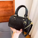 Lucky Clover Embossed Barrel Bag | Mini Crossbody with Heart Chain Charm - Image 3