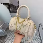 Lucky Clover Embossed Barrel Bag | Mini Crossbody with Heart Chain Charm - Image 2