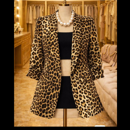 Premium Tailored Blazer - Leopard Print