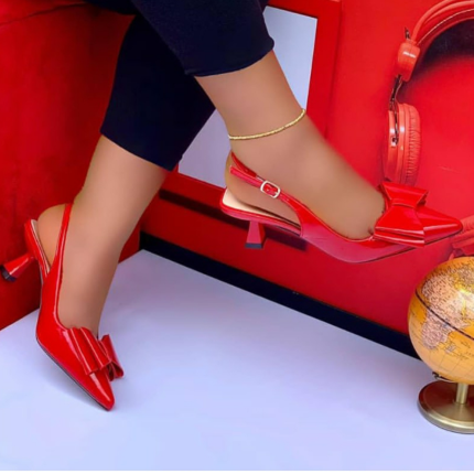 Red Patent Kitten Heels