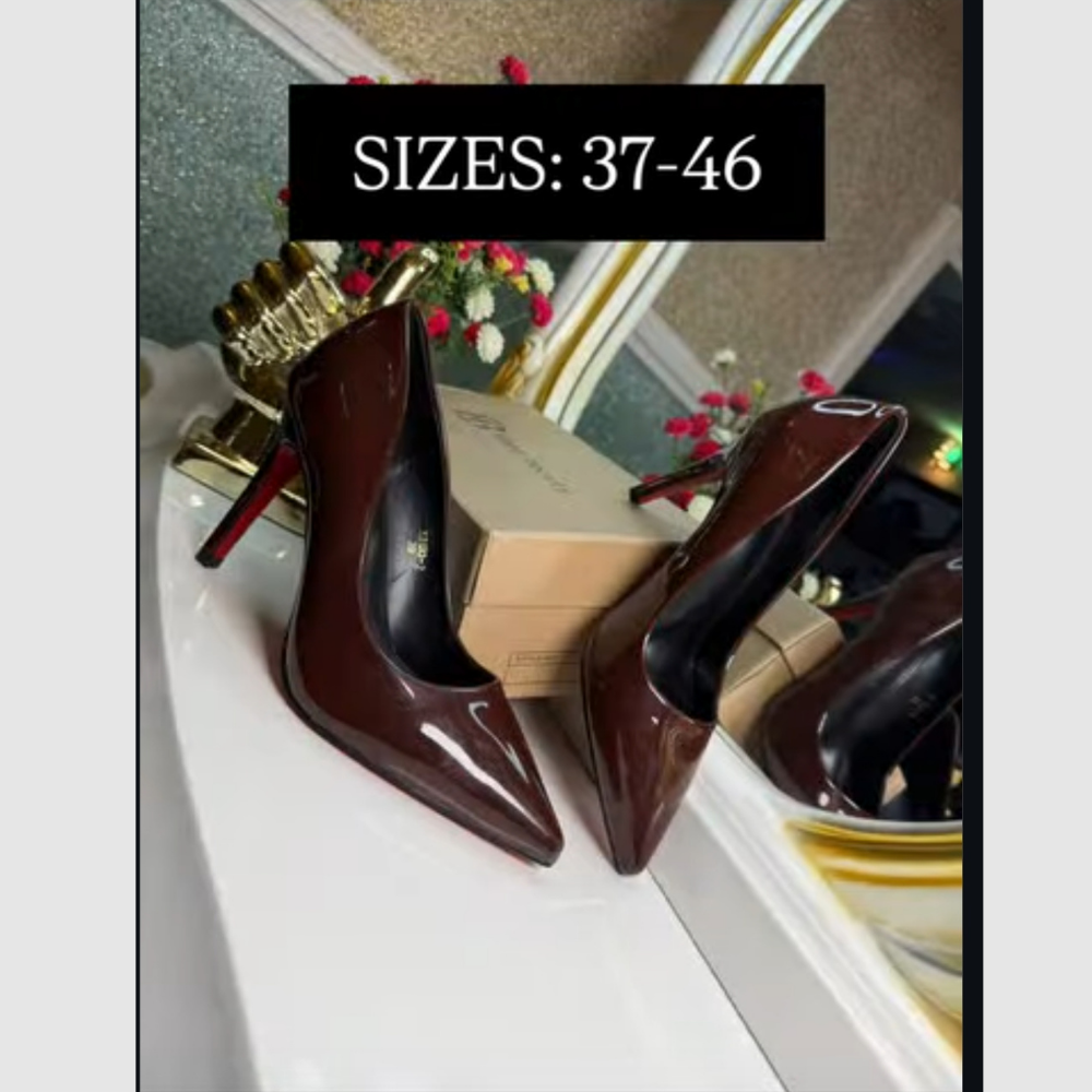Shoes 136 Burgundy Patent Stiletto Pumps - Image 1