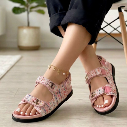 Chanel Floral Velcro Sandals