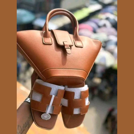 Hermes Oran Sandals - Tan/White